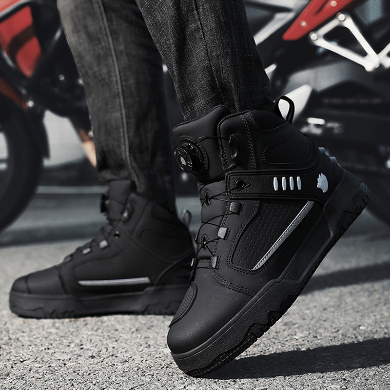 Cycling Shoes For Commute - Men Motorcycle Riding Boots Waterproof Motocross