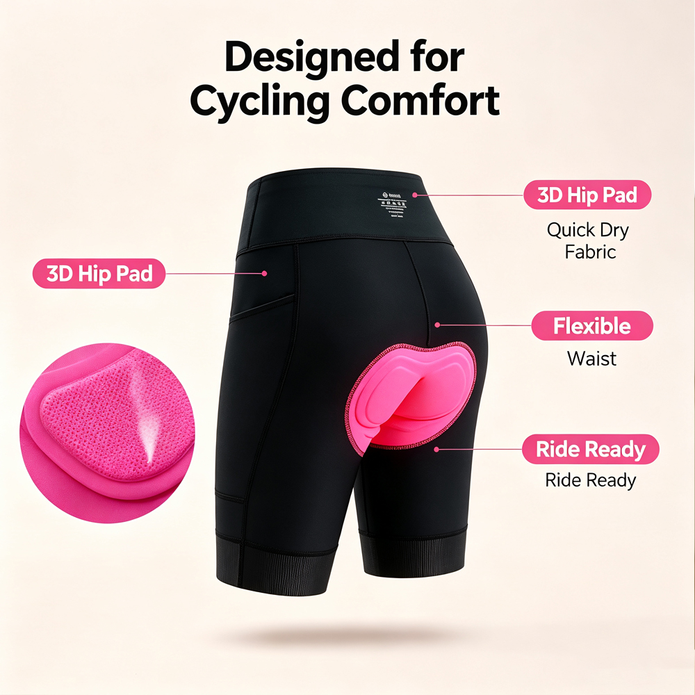 OZZOMM 1PC Women's 4D Padded B - огляд і ціна Cycling Shorts For Commute