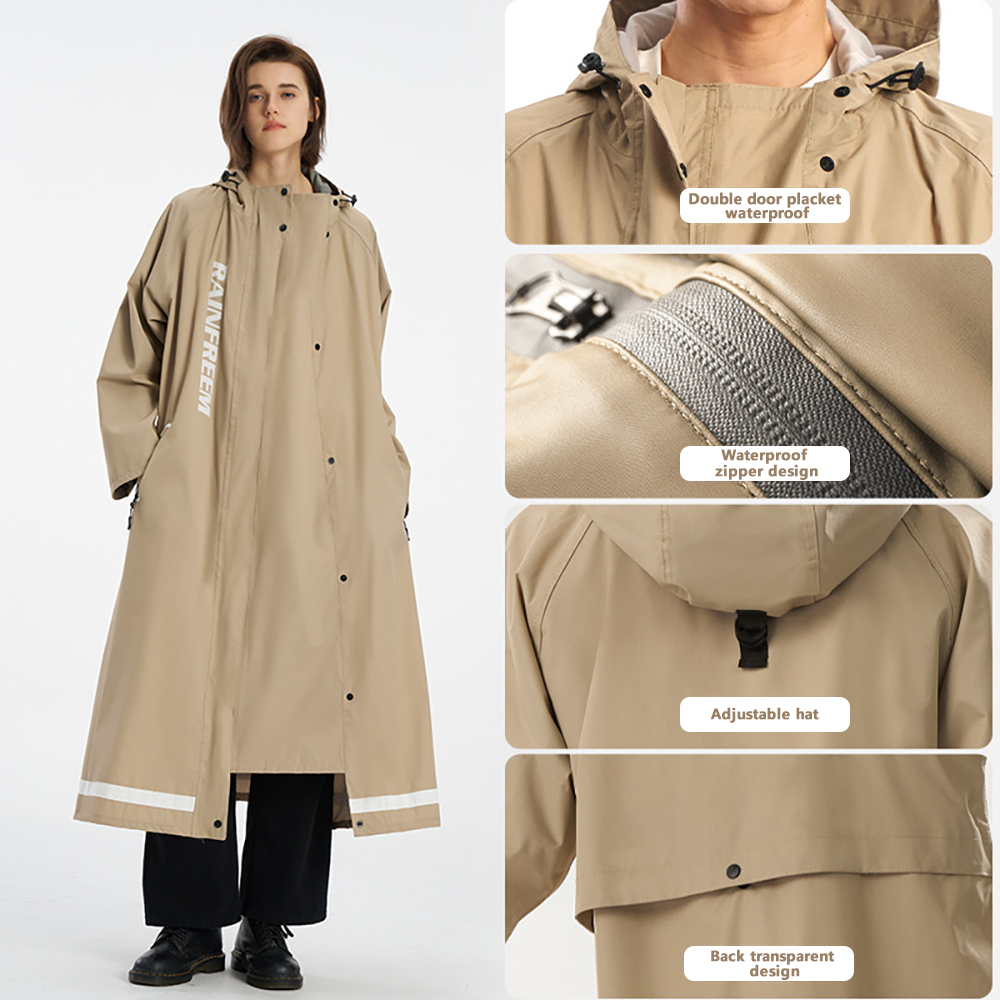 Long Waterproof Rain Poncho fo - огляд і ціна Cycling Rain Jacket Commute
